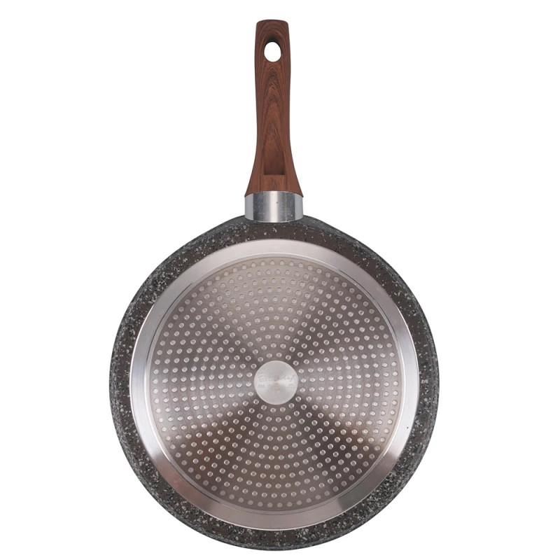 Tigaie pentru clătite Galileo Dakota SChef 5916655, 28 cm, antiaderentă, fără PFOA și nichel, pentru plite cu inducție, granit închis la culoare/maro