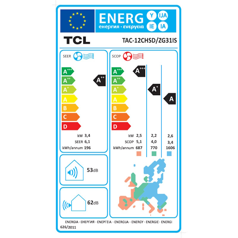 Aparat de aer conditionat cu invertor TCL SaveIN TAC-12CHSD/ZG31IS, 12000 BTU, 22 m², A++/A+, Wi-Fi, iFeel, ECO, Curatare automata în 4 etape, Google Home si Alexa, Gentle Cool, Alb