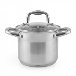 Oală adâncă Oliver Voltz OV51211E20, 4 l, Ø20x15 cm, capac din sticlă, oțel inoxidabil, compatibilă cu plitele cu inducție, argintie