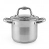 Oală adâncă Oliver Voltz OV51211E20, 4 l, Ø20x15 cm, capac din sticlă, oțel inoxidabil, compatibilă cu plitele cu inducție, argintie