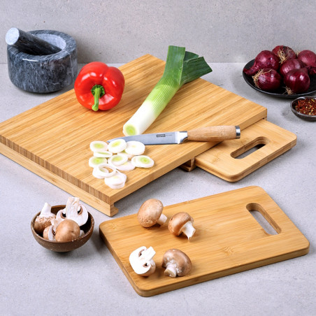 Set de 3 tocatoare alimente din bambus Kesper 58360, 39,2 x 30 cm, Maro