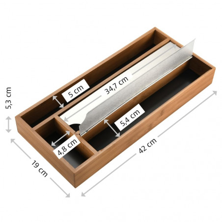Dispenser pentru folie si hartie de copt Kesper 59041, 4 compartimente, Bambus, Maro