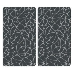 Set 2 protectii pentru blat Kesper 37535, 50 x 28,5 cm, sticla, negru/mozaic