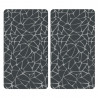 Set 2 protectii pentru blat Kesper 37535, 50 x 28,5 cm, sticla, negru/mozaic