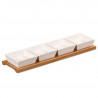 Set 4 boluri de servire Kesper 58065, 5 piese, 35 cm, tava din lemn, natural/maro