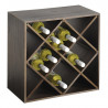 Raft pentru sticle vin Kesper 69244, 50x50x25 cm, 12 compartimente, pana la 20 de sticle, pin, maro