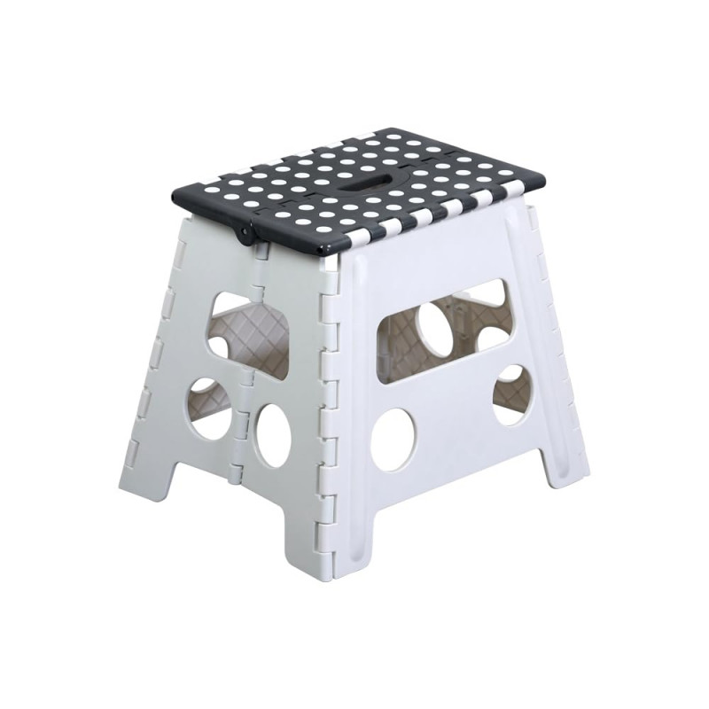 Scaunel pliant Kesper 70732, 32 x 30 cm, plastic, alb/gri