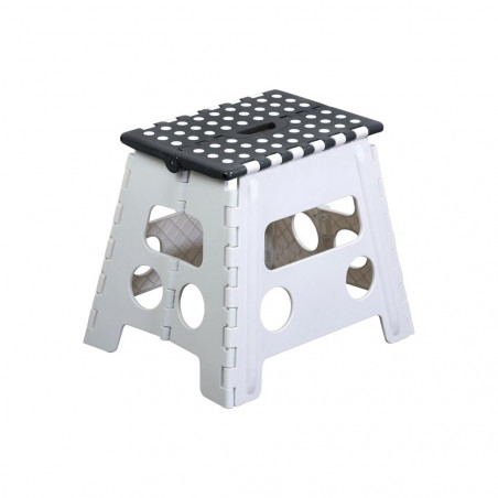 Scaunel pliant Kesper 70732, 32 x 30 cm, plastic, alb/gri