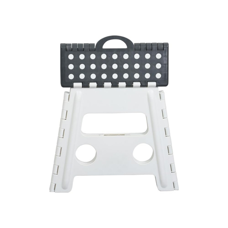 Scaunel pliant Kesper 70732, 32 x 30 cm, plastic, alb/gri