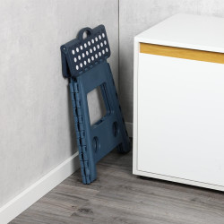 Scaunel pliabil Kesper 70830, 39x22 cm, plastic, albastru/alb