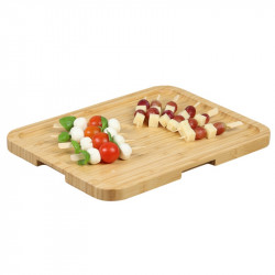 Platou pentru servit cu capac Kesper 58630, 29 x 37 cm, maner, bambus, natural