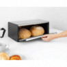 La mâna a doua: Cutie de paine Brabantia Fall Front 107852, 18 L, 46.5x25 cm, Montare lanaga perete, Fara amprenta, Inox/mat