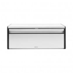 La mâna a doua: Cutie de paine Brabantia Fall Front 107852, 18 L, 46.5x25 cm, Montare lanaga perete, Fara amprenta, Inox/mat