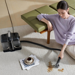 La mâna a doua: Aspirator cu spalare pentru covoare si tapiterie Dreame N10, 450 W, 12000 Pa, 1,6/0,75 L, Cu apa caldă pana la 60°C, Autocuratare, Negru