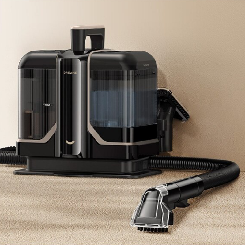 La mâna a doua: Aspirator cu spalare pentru covoare si tapiterie Dreame N10, 450 W, 12000 Pa, 1,6/0,75 L, Cu apa caldă pana la 60°C, Autocuratare, Negru