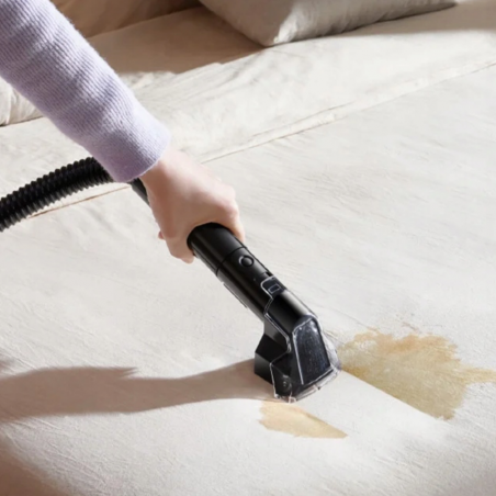La mâna a doua: Aspirator cu spalare pentru covoare si tapiterie Dreame N10, 450 W, 12000 Pa, 1,6/0,75 L, Cu apa caldă pana la 60°C, Autocuratare, Negru