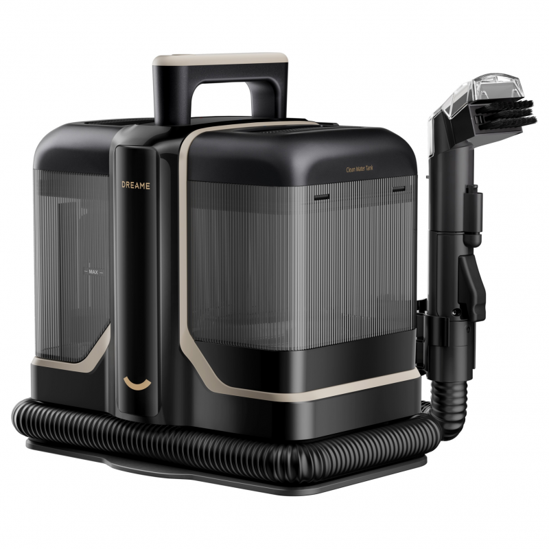 La mâna a doua: Aspirator cu spalare pentru covoare si tapiterie Dreame N10, 450 W, 12000 Pa, 1,6/0,75 L, Cu apa caldă pana la 60°C, Autocuratare, Negru