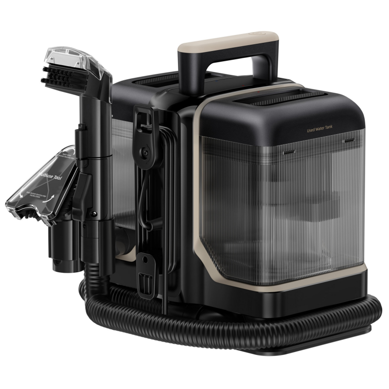 La mâna a doua: Aspirator cu spalare pentru covoare si tapiterie Dreame N10, 450 W, 12000 Pa, 1,6/0,75 L, Cu apa caldă pana la 60°C, Autocuratare, Negru