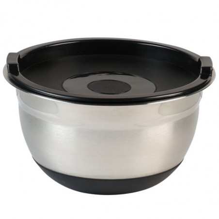 Bol de inox cu capac Kesper 90825, 1,4 l, 18 cm, otel inoxidabil, scala de masurare, margine larga, fund antiderapant, inox