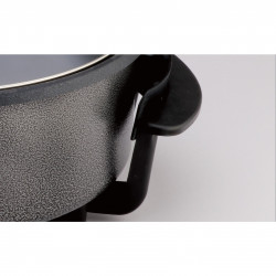 La mâna a doua: Tigaie electrica pentru pizza Rosberg R51010B, 1500W, 32 cm, Termostat, Acoperire antiaderenta, Gri