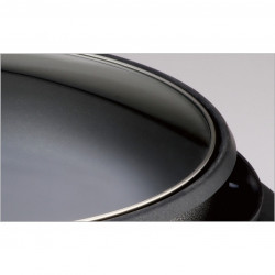 La mâna a doua: Tigaie electrica pentru pizza Rosberg R51010B, 1500W, 32 cm, Termostat, Acoperire antiaderenta, Gri