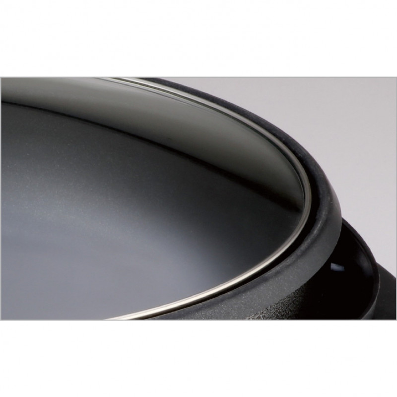 La mâna a doua: Tigaie electrica pentru pizza Rosberg R51010B, 1500W, 32 cm, Termostat, Acoperire antiaderenta, Gri