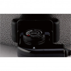 La mâna a doua: Tigaie electrica pentru pizza Rosberg R51010B, 1500W, 32 cm, Termostat, Acoperire antiaderenta, Gri