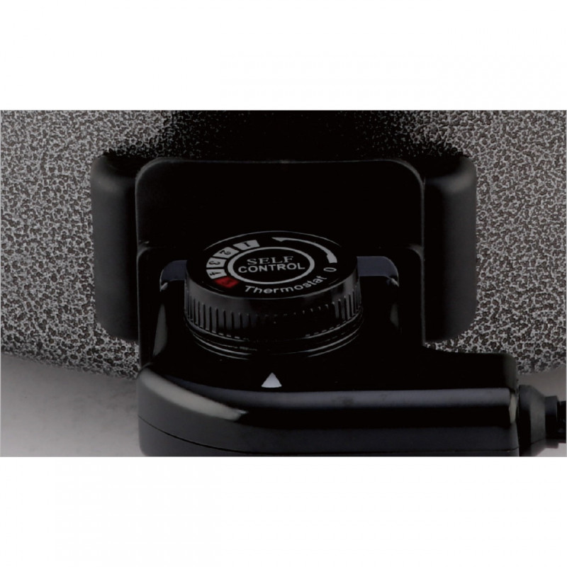 La mâna a doua: Tigaie electrica pentru pizza Rosberg R51010B, 1500W, 32 cm, Termostat, Acoperire antiaderenta, Gri