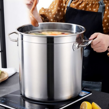 La mâna a doua: Oala cu capac Rosberg R51211C25, 12 litri, 25x25 cm, Inox
