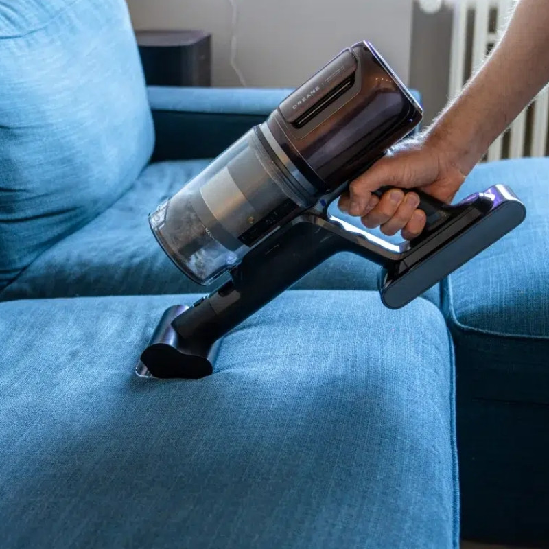 La mâna a doua: Aspirator vertical Dreame Essential V30 VVV21A, 880 W, 30 000 Pa, 90 min, 0,6 l, HEPA H14, OmniX™ 2.0, Recunoastere a tipurilor de murdarie, Pliabil, Negru/Bronz