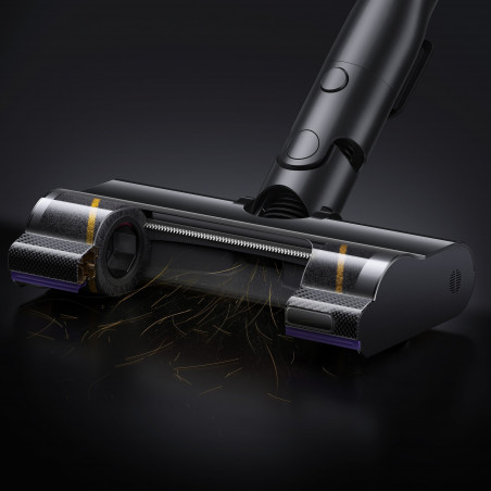 La mâna a doua: Aspirator vertical Dreame Essential V30 VVV21A, 880 W, 30 000 Pa, 90 min, 0,6 l, HEPA H14, OmniX™ 2.0, Recunoastere a tipurilor de murdarie, Pliabil, Negru/Bronz