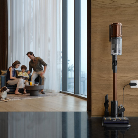 La mâna a doua: Aspirator vertical Dreame Essential V30 VVV21A, 880 W, 30 000 Pa, 90 min, 0,6 l, HEPA H14, OmniX™ 2.0, Recunoastere a tipurilor de murdarie, Pliabil, Negru/Bronz