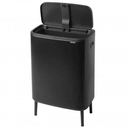 La mâna a doua: Cos pentru gunoi Brabantia Bo Touch Hi 1001260, 60 L, Inaltat, Deschidere lina si silentioasa, Negru mat