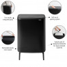 La mâna a doua: Cos pentru gunoi Brabantia Bo Touch Hi 1001260, 60 L, Inaltat, Deschidere lina si silentioasa, Negru mat