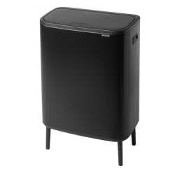 La mâna a doua: Cos pentru gunoi Brabantia Bo Touch Hi 1001260, 60 L, Inaltat, Deschidere lina si silentioasa, Negru mat