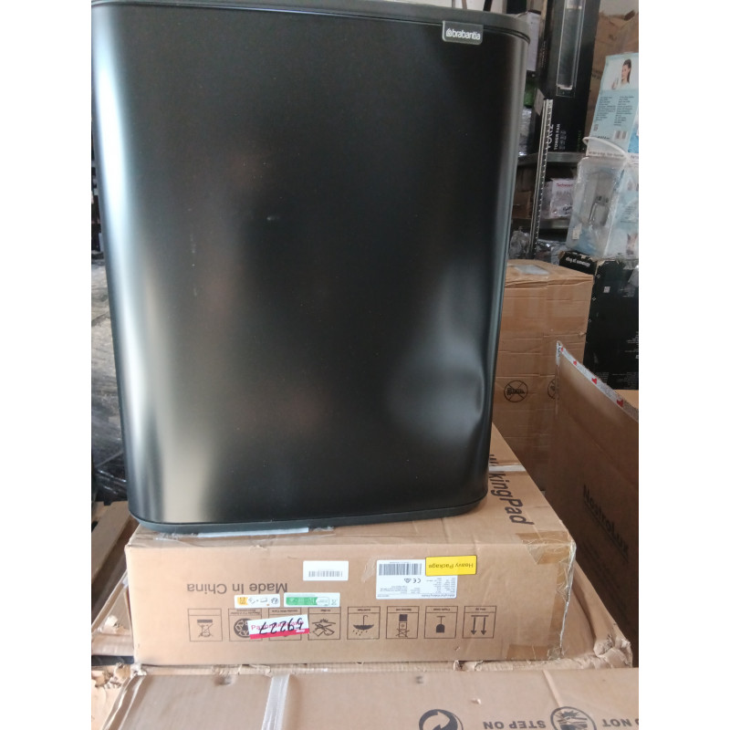 La mâna a doua: Cos pentru gunoi Brabantia Bo Touch Hi 1001260, 60 L, Inaltat, Deschidere lina si silentioasa, Negru mat