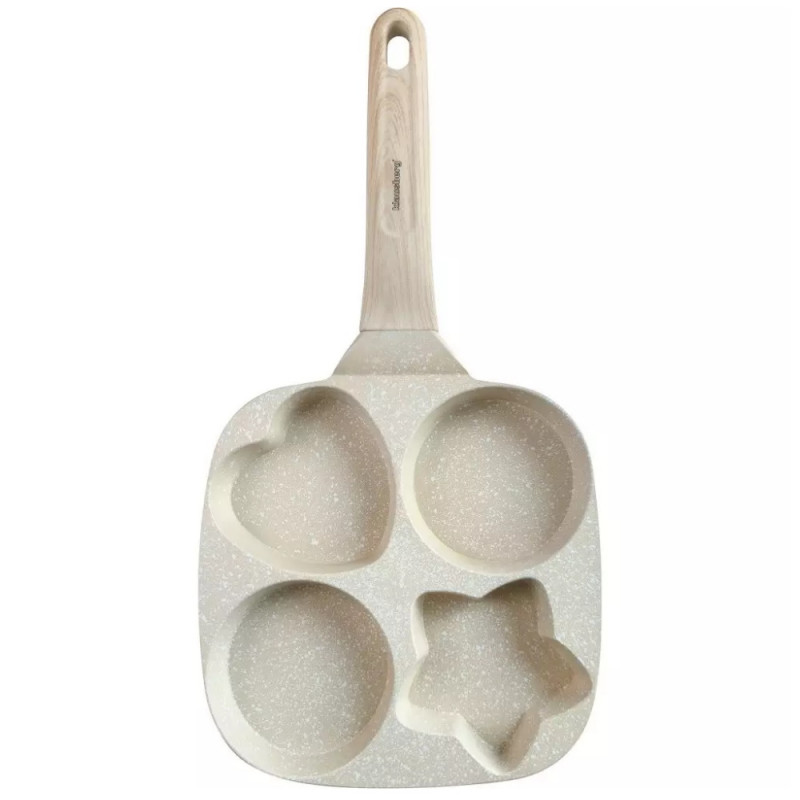 La mâna a doua: Tigaie cu 4 sectiuni Klausberg KB 7809, 19cm, Acoperire din marmura, Diverse forme, Inductie, Bej