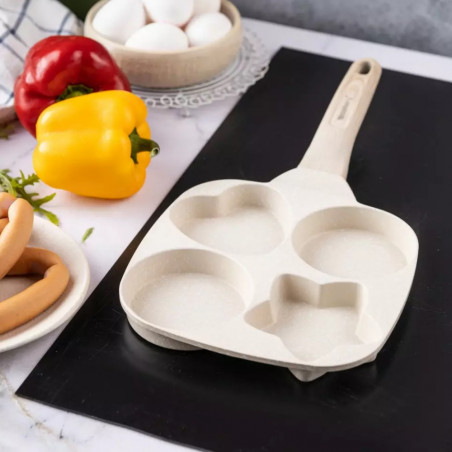 La mâna a doua: Tigaie cu 4 sectiuni Klausberg KB 7809, 19cm, Acoperire din marmura, Diverse forme, Inductie, Bej