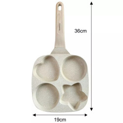 La mâna a doua: Tigaie cu 4 sectiuni Klausberg KB 7809, 19cm, Acoperire din marmura, Diverse forme, Inductie, Bej