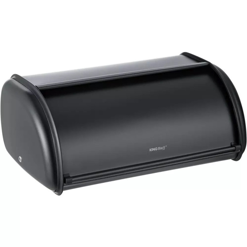 La mâna a doua: Cutie pentru paine Kinghoff KH 1723, 36 cm, Stabila si durabila, Inox, Negru