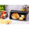La mâna a doua: Cutie pentru paine Kinghoff KH 1723, 36 cm, Stabila si durabila, Inox, Negru