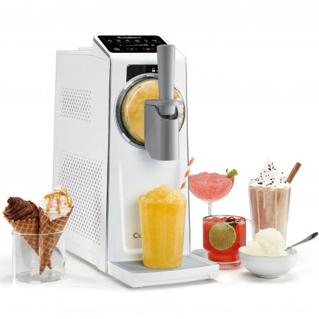 La mâna a doua: Masina de facut inghetata Cuisinart Frost Fusion Ice Cream & Slushie ICE201E, 170 W, 1,6 l, Dozare inteligenta, Mentinere a temperaturii, Compresor, Alb
