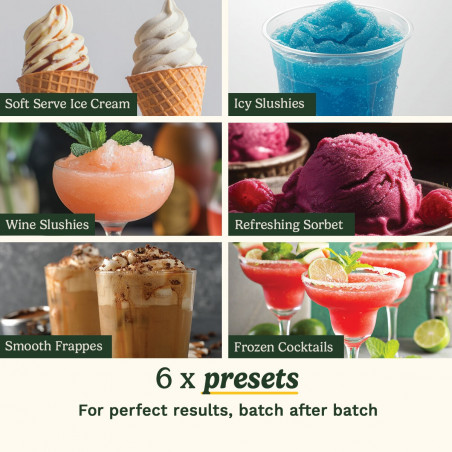 La mâna a doua: Masina de facut inghetata Cuisinart Frost Fusion Ice Cream & Slushie ICE201E, 170 W, 1,6 l, Dozare inteligenta, Mentinere a temperaturii, Compresor, Alb