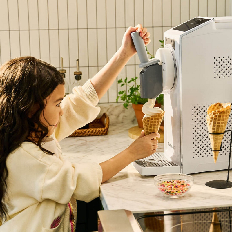 La mâna a doua: Masina de facut inghetata Cuisinart Frost Fusion Ice Cream & Slushie ICE201E, 170 W, 1,6 l, Dozare inteligenta, Mentinere a temperaturii, Compresor, Alb