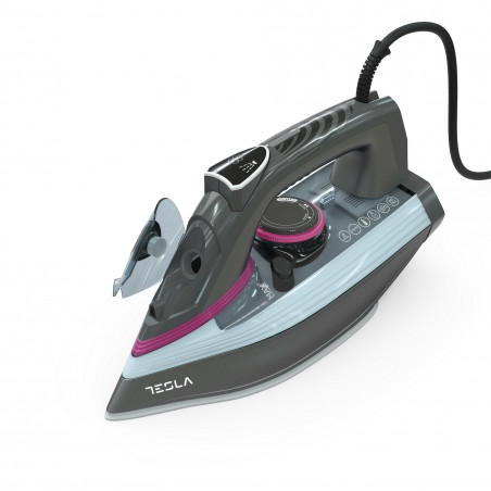 La mâna a doua: Fier de călcat Tesla IR400GP, 3100 W, Placă ceramică, Abur 135 g/min, 380 ml, Autocurățare, Gri