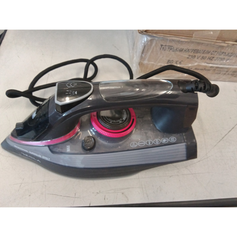 La mâna a doua: Fier de călcat Tesla IR400GP, 3100 W, Placă ceramică, Abur 135 g/min, 380 ml, Autocurățare, Gri