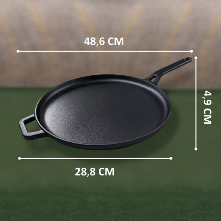 Recenzie: Tigaie pentru clătite Kinghoff KH 1895, 29 cm, fontă, suprafață antiaderentă, compatibilă cu plitele cu inducție, negru