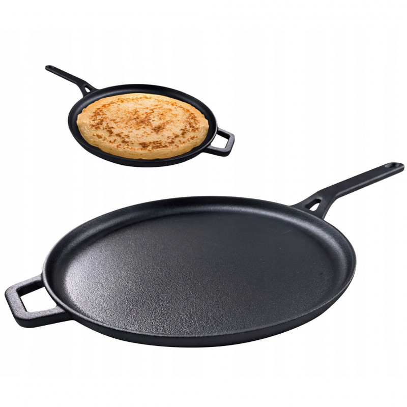 Recenzie: Tigaie pentru clătite Kinghoff KH 1895, 29 cm, fontă, suprafață antiaderentă, compatibilă cu plitele cu inducție, negru
