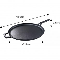 Recenzie: Tigaie pentru clătite Kinghoff KH 1895, 29 cm, fontă, suprafață antiaderentă, compatibilă cu plitele cu inducție, negru