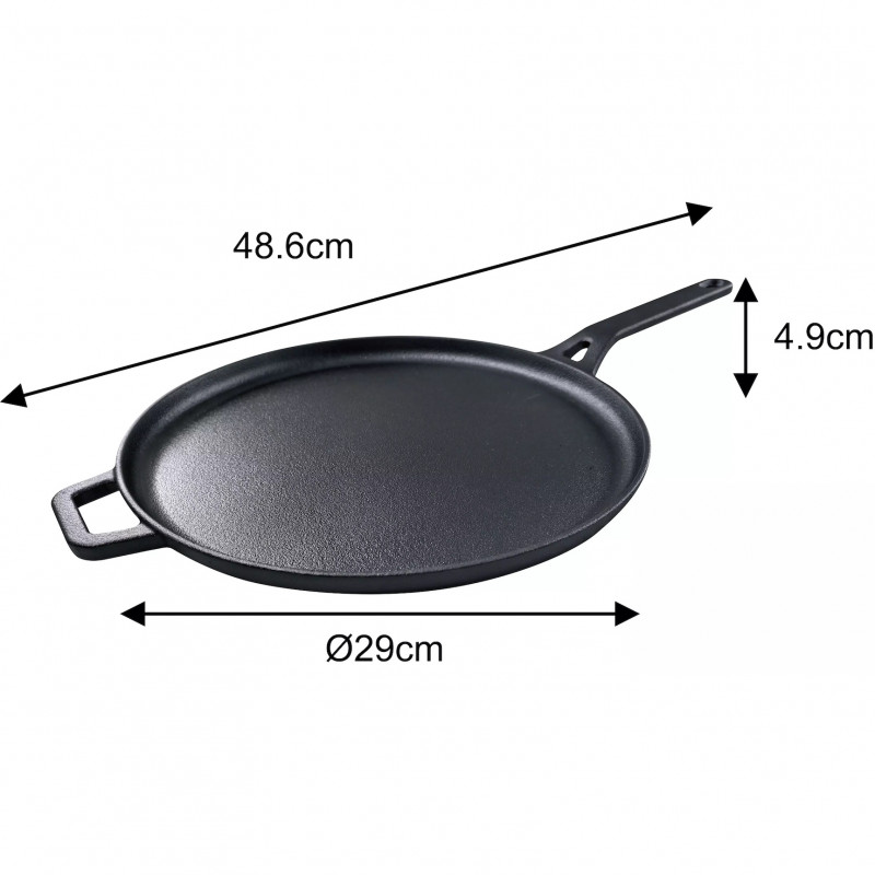Recenzie: Tigaie pentru clătite Kinghoff KH 1895, 29 cm, fontă, suprafață antiaderentă, compatibilă cu plitele cu inducție, negru